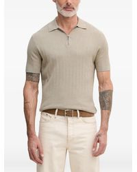 ARMANI EXCHANGE - Ribbed-Knit Zip-Fastening Polo Shirt - Lyst