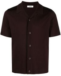 Sandro - Camp-collar Knitted Polo Shirt - Lyst