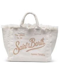 MC2 Saint Barth - Vanity Frayed-Detail Tote Bag - Lyst