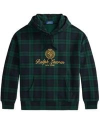 Polo Ralph Lauren - Plaid Embroidered-Crest Hoodie - Lyst