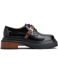 Tod's - Derby Shoes In Brushed Leather With Strap - Lyst