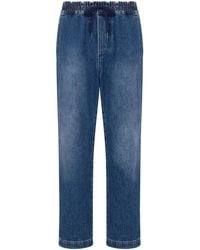 Moschino - Logo-Appliqué Straight-Leg Jeans - Lyst