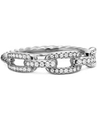 David Yurman - 18Kt Stax Chain Link Diamond Ring (4.5Mm) - Lyst