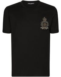 Dolce & Gabbana - Katoenen T-shirt Met Patch - Lyst