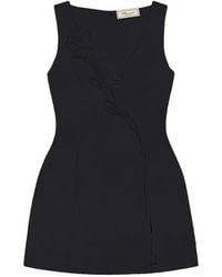 Blumarine - Rose-Embroidered Sleeveless Mini Dress - Lyst