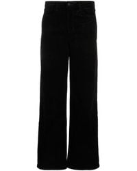 L'Agence - Maghra Mid-rise Wide-leg Velvet Trousers - Lyst