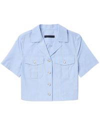 Juun.J - Pinstripe Short-sleeve Shirt Jacket - Lyst