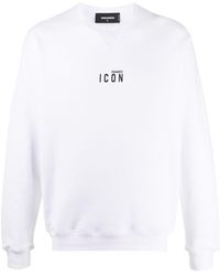 DSquared² - Mini Icon-print Crew Neck Sweatshirt In White - Lyst