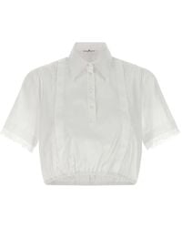 Ermanno Scervino - Lace-Insert Cropped Shirt - Lyst