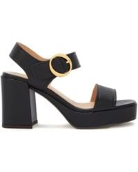 Odissi - Brianne Platform Buckle Leather Sandals - Lyst