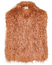 forte_forte - Mongolian Shaggy-Texture Sleeveless Jacket - Lyst
