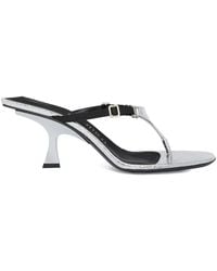 The Attico - 65Mm Metallic-Leather Buckled Sandals - Lyst