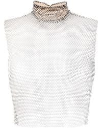 Genny - Crystal-embellished Chainmail-effect Tank Top - Lyst