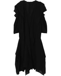 Yohji Yamamoto - Draped-Detail Asymmetric-Hem Coat - Lyst
