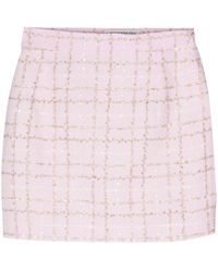 Alessandra Rich - Sequin-embellished Tweed Mini Skirt - Lyst
