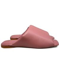 LA ROSE - Flache Sandalen Aus Nappaleder - Lyst