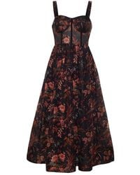 Cara Cara - Floral-Print Midi Dress - Lyst