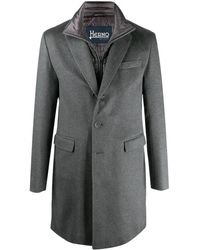 Herno - Single-breasted Layered Coat - Lyst