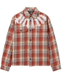 Palm Angels - Check-Print Logo-Print Shirt Jacket - Lyst