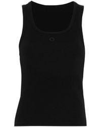 Maje - Embroidered-logo Ribbed Tank Top - Lyst