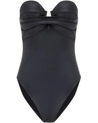 Balmain - Strapless Draped Swimsuit - Lyst