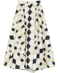 Gemy Maalouf - Geometric-Print Pleated Skirt - Lyst