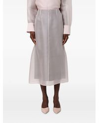 Agnona - Sheer Silk Midi Skirt - Lyst