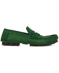 Ferragamo - Gancini-Detailing Suede Loafers - Lyst