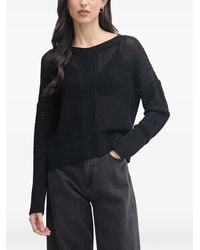 Sisley - Open-Knit Ribbed-Trim Sweater - Lyst