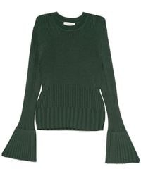 Zimmermann - Ribbed bell-sleeve sweater - Lyst