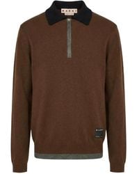 Marni - Cashmere Polo Jumper With Layered Effect - Lyst