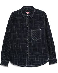KENZO - Geometric-Pattern Cotton Shirt - Lyst