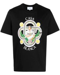 CASABLANCA - Organic Cotton-jersey T-shirt X - Lyst