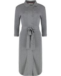 Thom Browne - Knitted Shirt-Collar Dress - Lyst