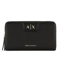 ARMANI EXCHANGE - Logo-Plaque Zip-Around Wallet - Lyst