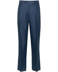 Etro - Tapered Linen-blend Trousers - Lyst