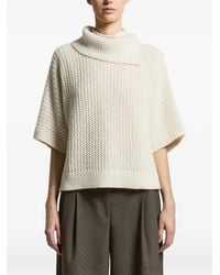 Peserico - Waffle-Knit Funnel-Neck Sweater - Lyst