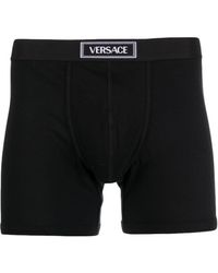 Versace - 90s Logo-waistband Cotton Boxer Briefs - Lyst