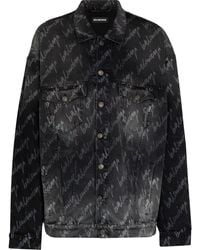 Balenciaga - All-over Logo Oversized Denim Jacket - Lyst