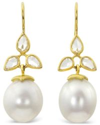 LEIGH MAXWELL - Bahari Diamond And Pearl Drop Earrings - Lyst