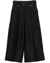 Zimmermann - Valiant Culotte Button-Embellished Cropped Trousers - Lyst
