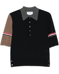 Thom Browne - Rwb Stripe-Detail Polo Shirt - Lyst