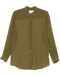 MC2 Saint Barth - Rhinestone-Embellished Semi-Sheer Shirt - Lyst