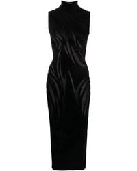 Mugler - Sheer-pattern High-neck Dress - Lyst