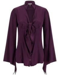 DI.LA3 PARI' - Chemise En Soie Nodo À Détail Noué - Lyst