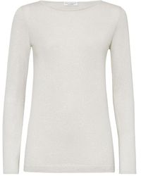 Brunello Cucinelli - Long-Sleeve Knitted Top - Lyst
