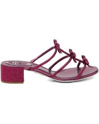 Rene Caovilla - 40Mm Crystal-Embellished Ribbon Heeled Sandals - Lyst