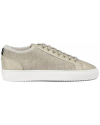 Doucal's - Leather Wool-Panel Sneakers - Lyst