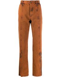 Y. Project Acid-wash straight leg jeans - Orange