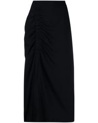 P.A.R.O.S.H. - Side Slit Ruched High-waisted Skirt - Lyst